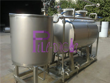 Semiauto CIP نظام التنظيف 500L خزان لمنتجات الألبان / البيرة / المشروبات خط المعالجة