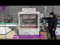 2091 M19 كازاخستان خط مستقيم 6-محطة زجاجة زجاجية الفولاذ المقاوم للصدأ آلة تعبئة تدفق الجاذبية