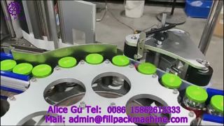 آلة وضع العلامات الدوارة الأوتوماتيكية 2129 M4 للزجاجات الزجاجية ذات الغطاء الثلاثي اللولبي مع الملصق الذاتي اللصق