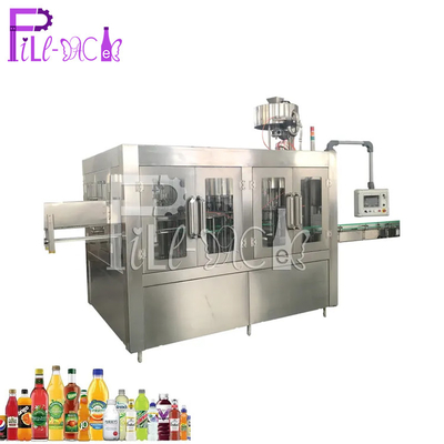 آلة تعبئة وتغليف أحادية الكتلة CGF32-32-10 آلة تعبئة عصير زجاجة بلاستيكية / معدات