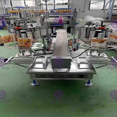 SUS304 40m / Min التلقائي آلة وسم زجاجة مسطحة على الوجهين