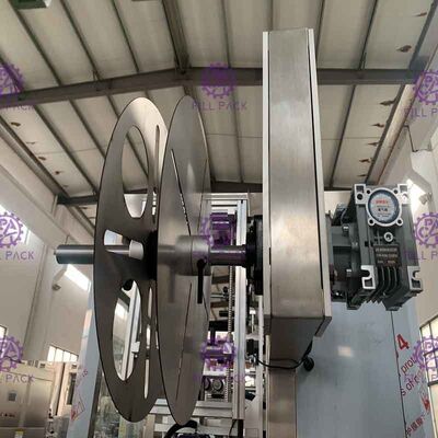 التلقائي بالكامل زجاجة يتقلص آلة وسم مع مزدوجة رئيس كم وصفها النظام