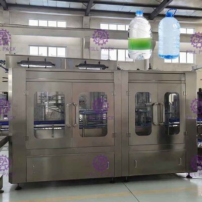 3L / 5L / 10L زجاجة مياه معدنية بلاستيكية 2 في 1 معدات تعبئة / مصنع / آلة / نظام / خط