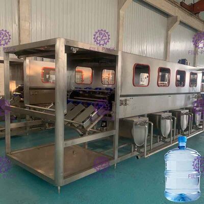 آليّ 3 في 1 ماء يملأ خطّ مع جالون زجاجة sealing آلة 600 Barrel/H