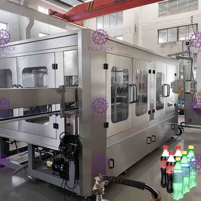 تحكم PLC 3 في 1 الغازية المشروبات ملء آلة لجولة 0.3L-2L PET زجاجة