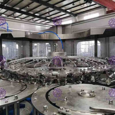 تحكم PLC 3 في 1 الغازية المشروبات ملء آلة لجولة 0.3L-2L PET زجاجة
