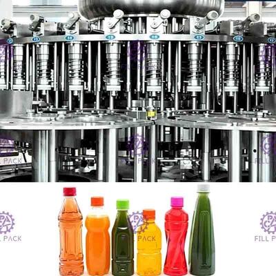 SUS304 2L الزجاج زجاجة عصير الفاكهة آلة التعبئة 4000BPH مع الخالط