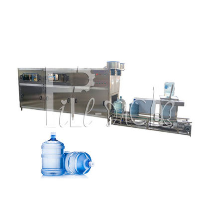 PLC 300BPH 18.9L آلة تعبئة زجاجة المياه النقية مقاومة للتآكل