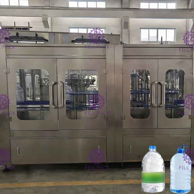 3L / 5L / 10L زجاجة مياه معدنية بلاستيكية 2 في 1 معدات تعبئة السد الشطف / مصنع / آلة / نظام / خط