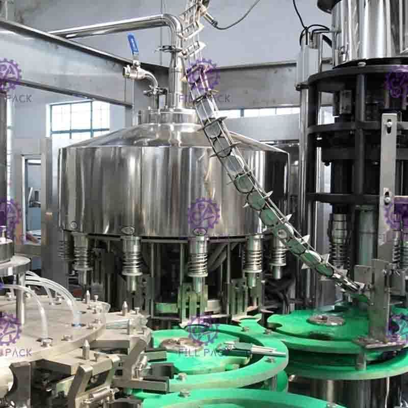 4.2Kw التلقائي الكامل غير - الغاز شرب عصير ملء آلة لزجاجة الزجاج